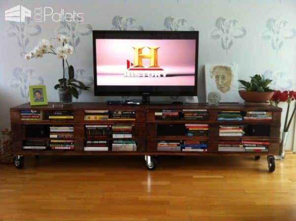Amazing & Practical Tv Set from Recycled Pallets Pallet TV Stands & Racks Amazing & Practical Tv Set from Recycled Pallets Pallet TV Stands & Racks