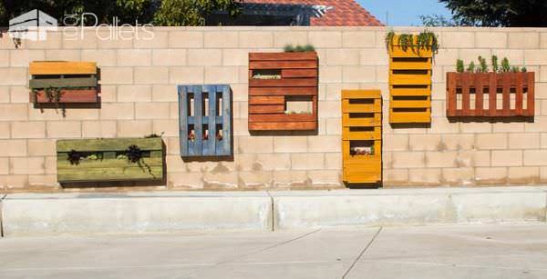 Colored Pallet Planters Pallet Planters & Compost Bins 