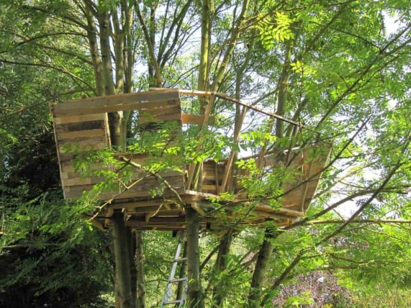 One Day, a Dad Promised His Daughter She Would Get a Pallet Treehouse ...