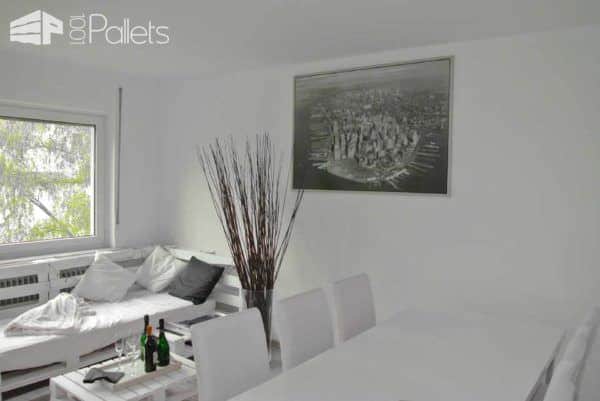 White Comtemporary Pallet Sofa Pallet Coffee Tables Pallet Sofas & Couches 