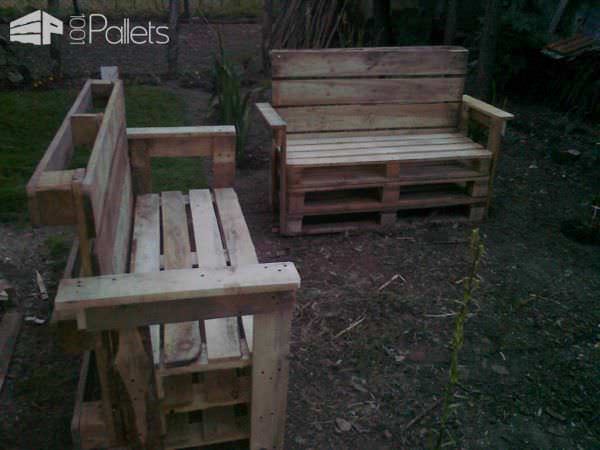 Garden Benches From Reclaimed Wooden Pallets Lounges & Garden SetsPallet Benches, Pallet Chairs & Stools fotografie0043