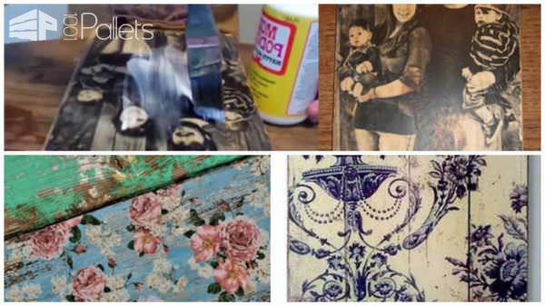 How to Transfer Vintage Wallpaper, Pictures and Almost Anything on Wood Pallet Wall Decor & Pallet Painting Workshop and tools 
