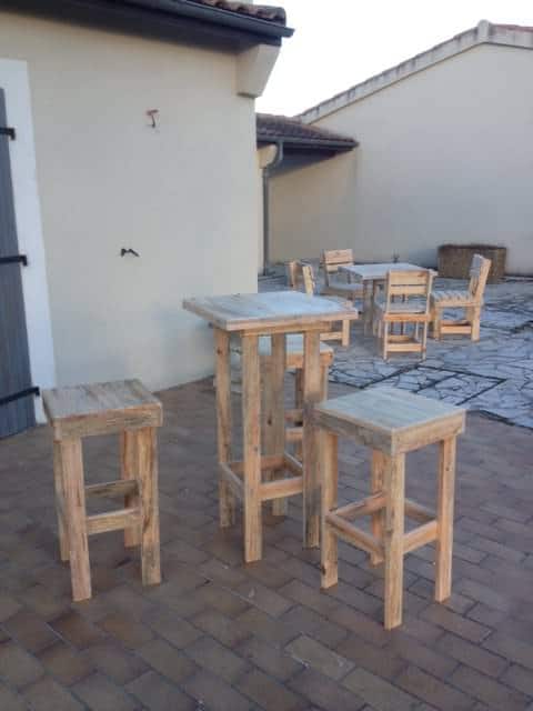Mange Debout Et Tabourets Hauts En Palettes Lounges & Garden Sets Pallet Desks & Pallet Tables 