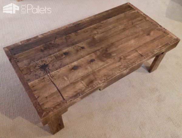 Redeemed Pallet Table with dandelion art 01