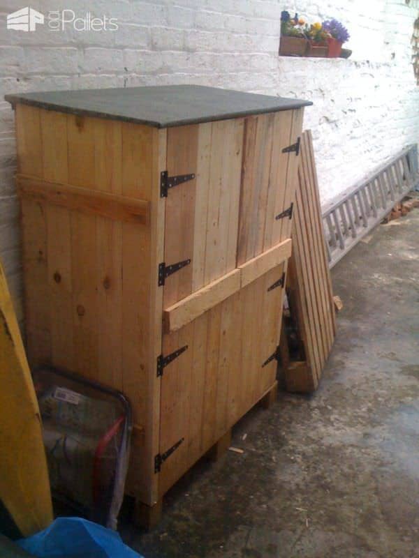 Small Tools Shed Made From Recycled Pallets Pallet Cabinets & Wardrobes Small Tools Shed Made From Recycled Pallets Pallet Cabinets & Wardrobes