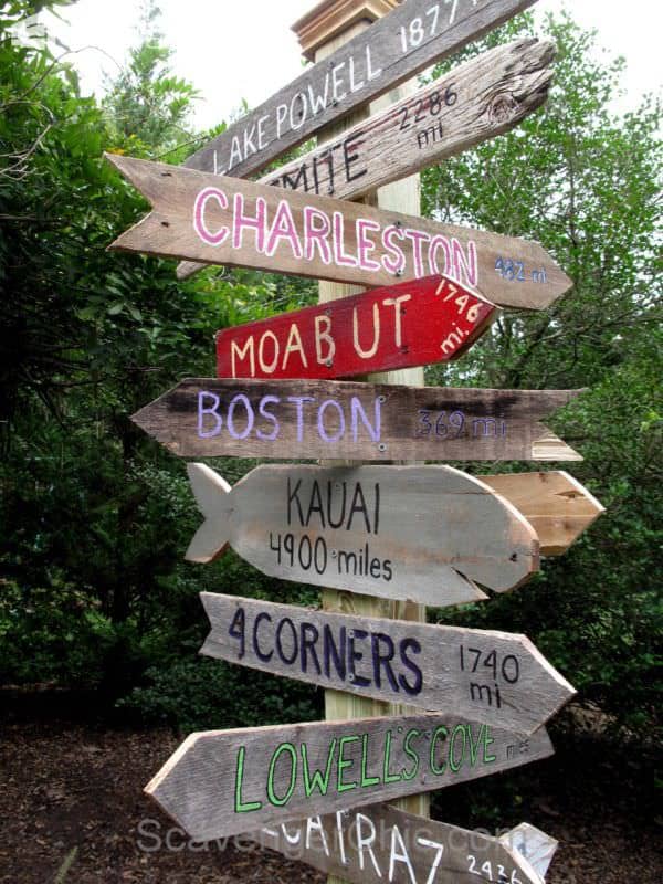 Signpost Made Out Of Pallet Wood Pallets in the Garden 