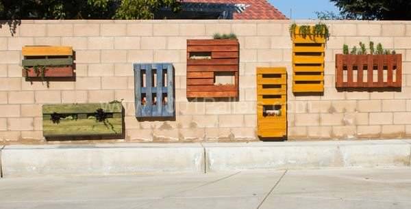 Colored Pallet Planters Pallet Planters & Compost Bins 
