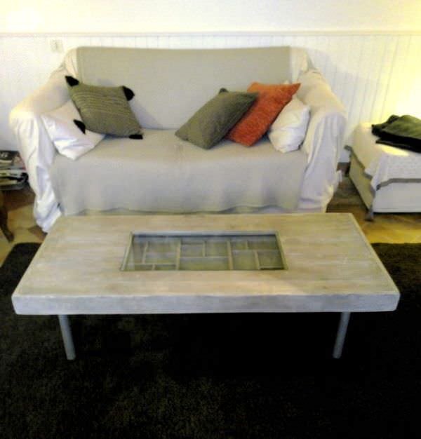Table Basse Avec Tiroir à Bricoles / Coffee Table With Drawer Racks Pallet Coffee Tables IMG_20141010_1834001