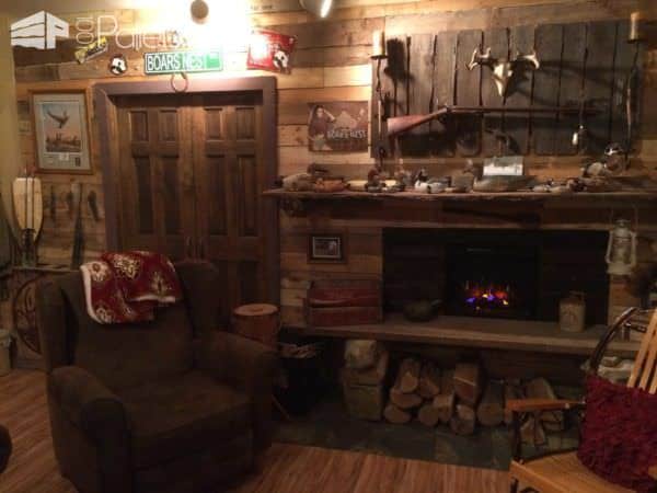 Basement Partition Wall Out of Pallets Pallet Walls & Pallet Doors photo-2-02