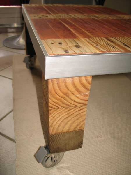 Table Basse Style Industriel / Industrial Style Coffee Table Pallet Coffee Tables Detail-pieds-2
