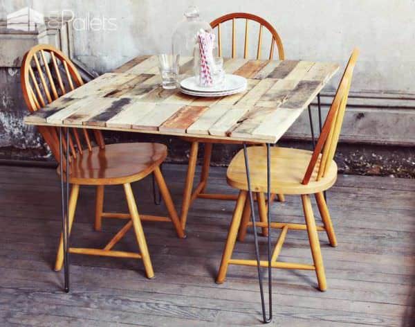 kitchen table made out of pallets