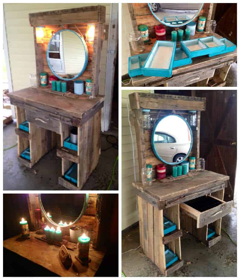 Makeup Vanity Made From Reclaimed Wooden Pallets • 1001 ...