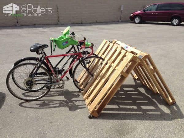 Wooden Pallets as Bike Racks2