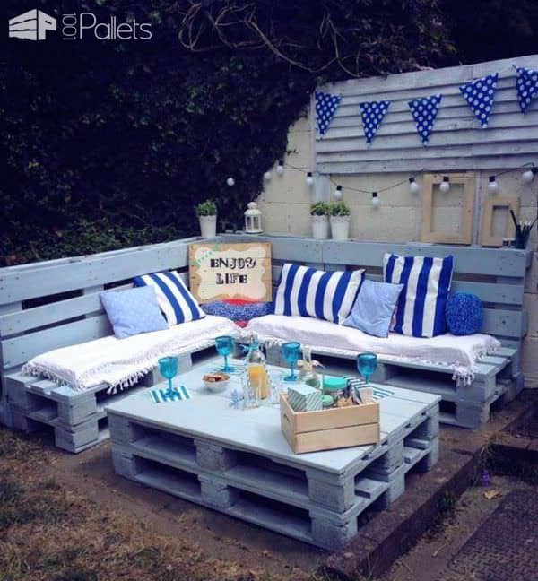 Pallet Garden Nautical Furniture Set And Sign Lounges & Garden Sets Pallet Garden Nautical Furniture Set And Sign Lounges & Garden Sets