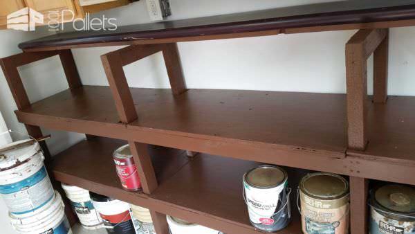 Shelving From Pallets & Other Recycled Materials - All Free! Pallet Shelves & Pallet Coat Hangers shed_shelf3