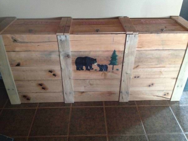 Pallet Trash Can Bin Pallet Boxes & Chests Pallet Trash Can Bin Pallet Boxes & Chests