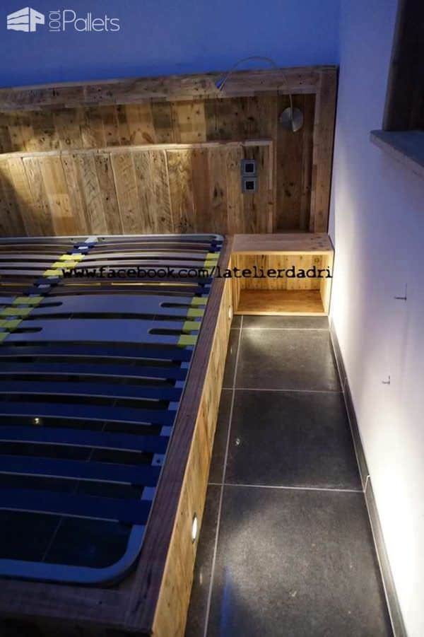 Modern Pallet Bed & Headboard With Lights & Motion Sensor Pallet Beds, Pallet Headboards & Frames Modern Pallet Bed & Headboard With Lights & Motion Sensor Pallet Beds, Pallet Headboards & Frames