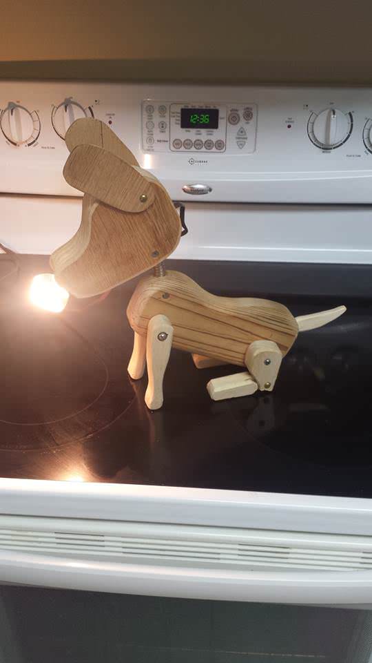 Puppy Lamp Made Out Of Discarded Pallet Wood Pallet Lamps & Lights 