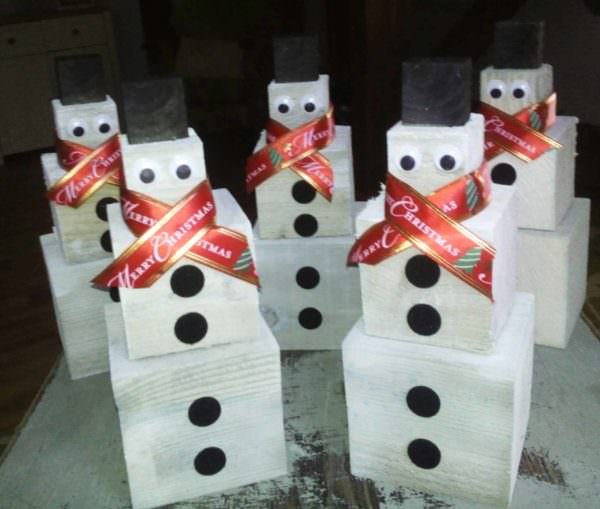 Snowmen For Christmas, Handmade From Timber Off Cuts Pallet Home Accessories Snowmen For Christmas, Handmade From Timber Off Cuts Pallet Home Accessories