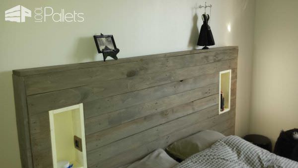 My Pallet Headboard With Lights & Electric Outlet Pallet Beds, Pallet Headboards & Frames 