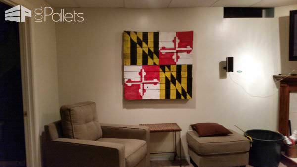 Maryland State Flag Project With My Daughter & Wife Pallet Wall Decor & Pallet Painting 