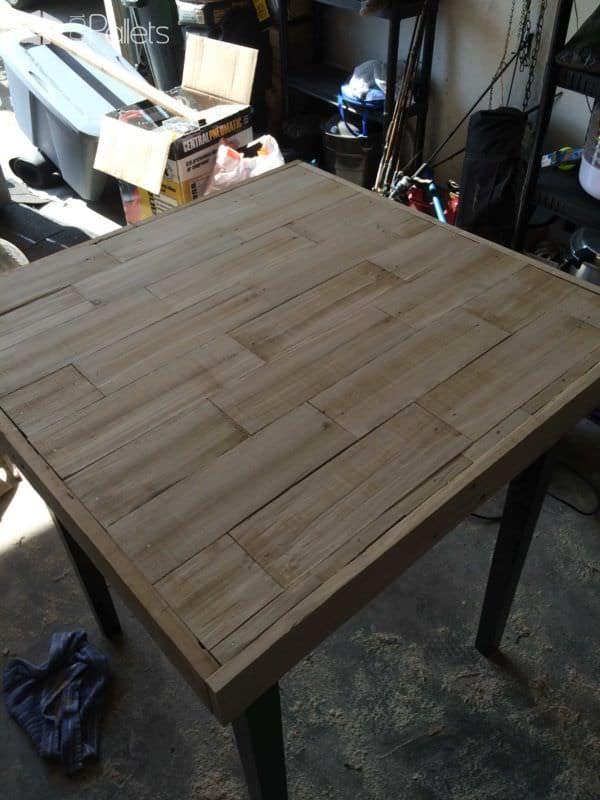 Tabletop Refinished with Pallet Wood Pallet Desks & Pallet Tables Tabletop Refinished with Pallet Wood Pallet Desks & Pallet Tables