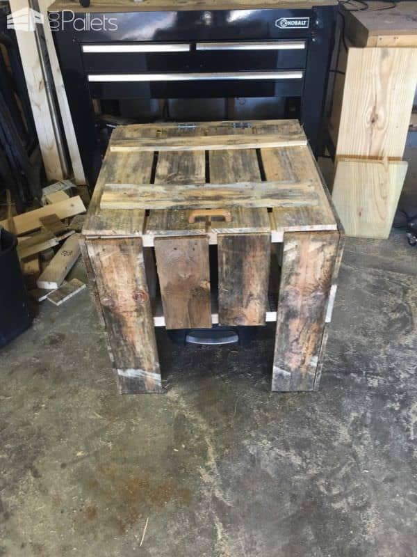Trash Can Cover Box Out Of 3 Repurposed Pallets Pallet Boxes & Chests Trash Can Cover Box Out Of 3 Repurposed Pallets Pallet Boxes & Chests