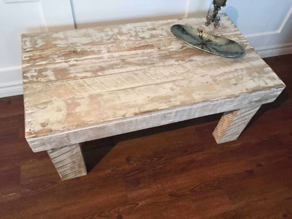 One Pallet Rustic White Coffee Table Pallet Coffee Tables 