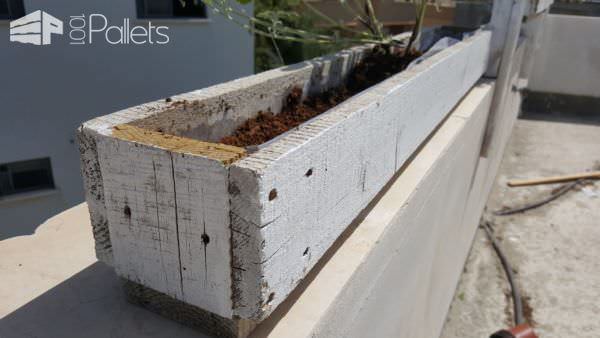 Vertical Structure with Hanging Plants Pots from Pallets Pallet Planters & Compost Bins 
