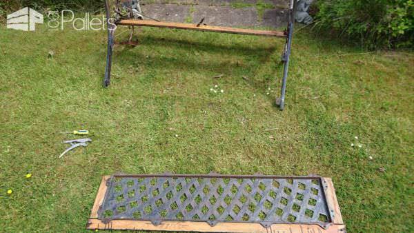 Refurbished Outdoor Bench With Pallet Wood Pallet Benches, Pallet Chairs & Stools 1001pallets.com-refurbished-bench2