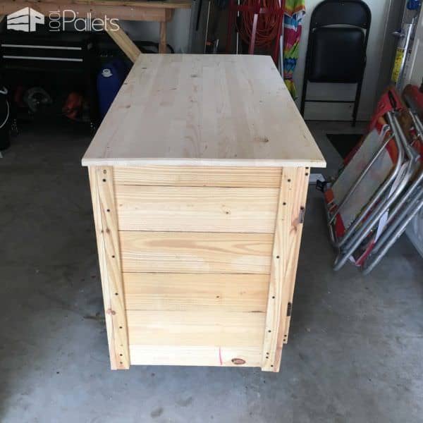 Pallet Tv Double-cabinet Console Stand Is My First Pallet Project Pallet Cabinets & Wardrobes Pallet TV Stands & Racks 