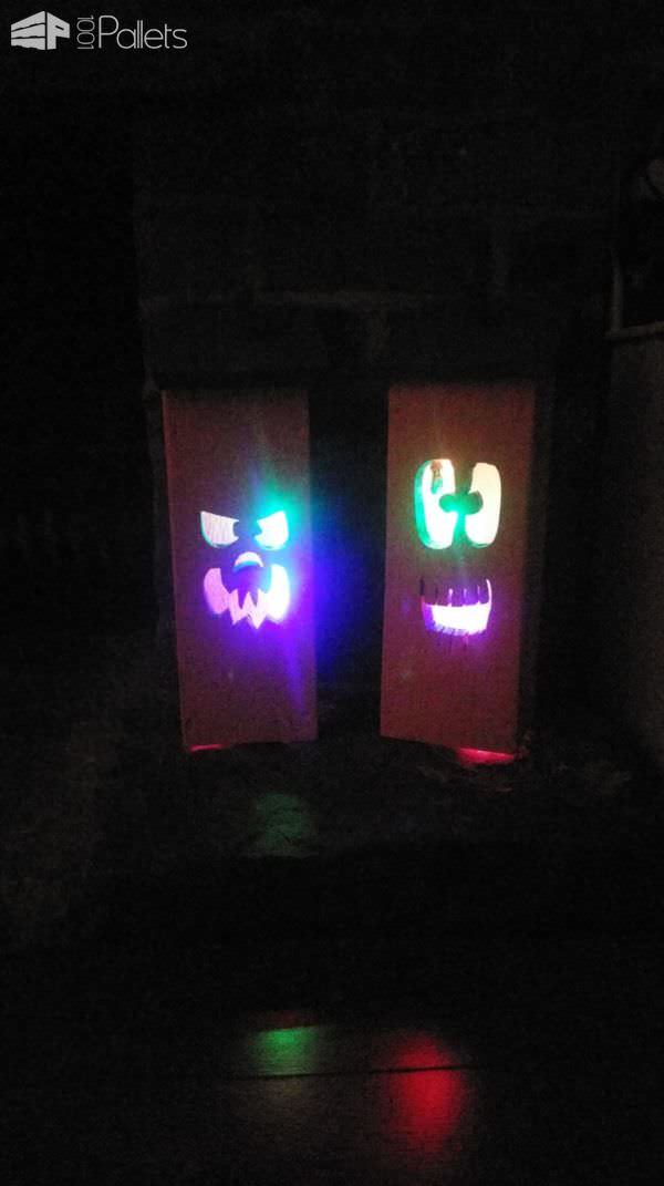 Adorable Halloween Pumpkin Light Quartet Fun Pallet Crafts for Kids Pallet Lamps & Lights 