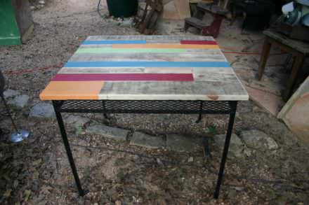 Rescued Rusty Table Into Gorgeous Pallet Table Set • 1001 Pallets