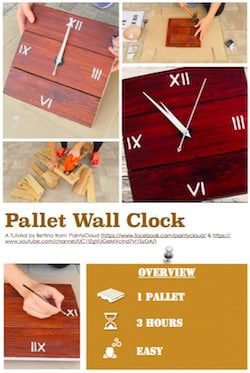 Simple Pallet Wall Clock English Tutorials Home décor Simple Pallet Wall Clock English Tutorials Home décor