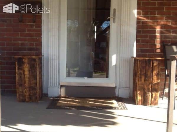 Woodburned Pallet Planter Pair3