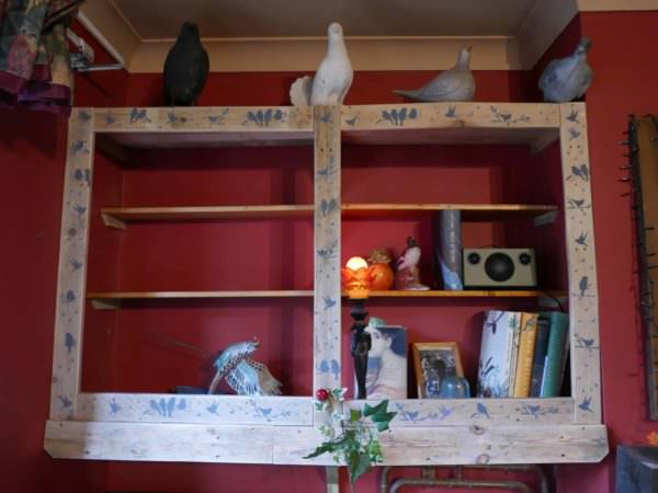 Painted Pallet Shelving Unit