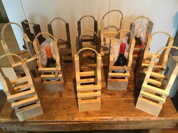 Rustic Pallet Wood Reusable Wine Gift Bags Pallet Home Accessories 
