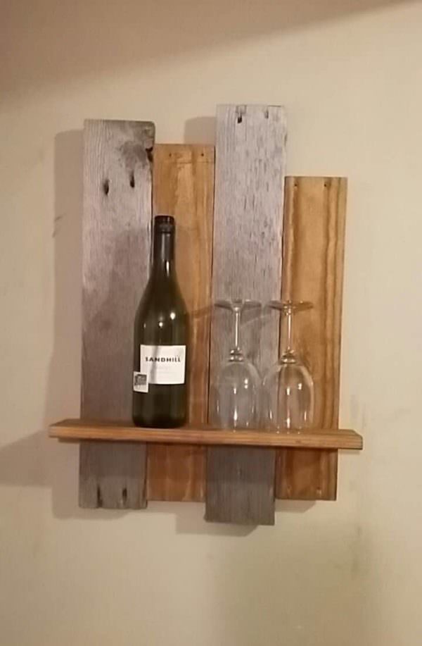 Mixed Tones Rustic Pallet Shelf1