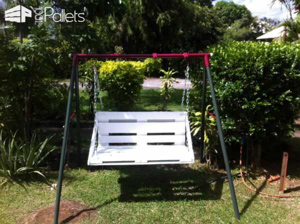 DIY One Pallet Bench Swings16