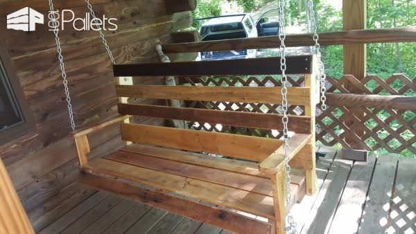 DIY One Pallet Bench Swings18