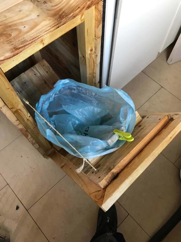 Tilt Out Pallet Garbage Bin for My Utility Room