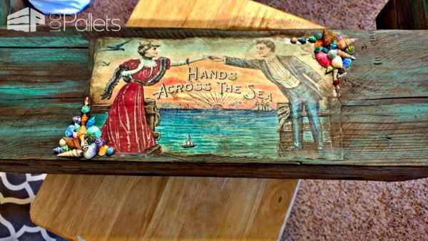 Painted Branch-handle Pallet Tote Crate With Decoupage Accents Other Pallet Projects 