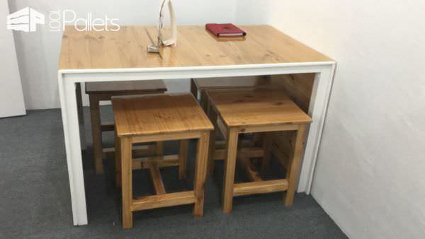 Coastal Living makes good use of space with this practical and elegant pallet wood table.