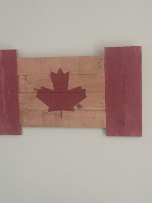 Rustic Pallet Flag Celebrates Canada Day Pallet Wall Decor & Pallet Painting 