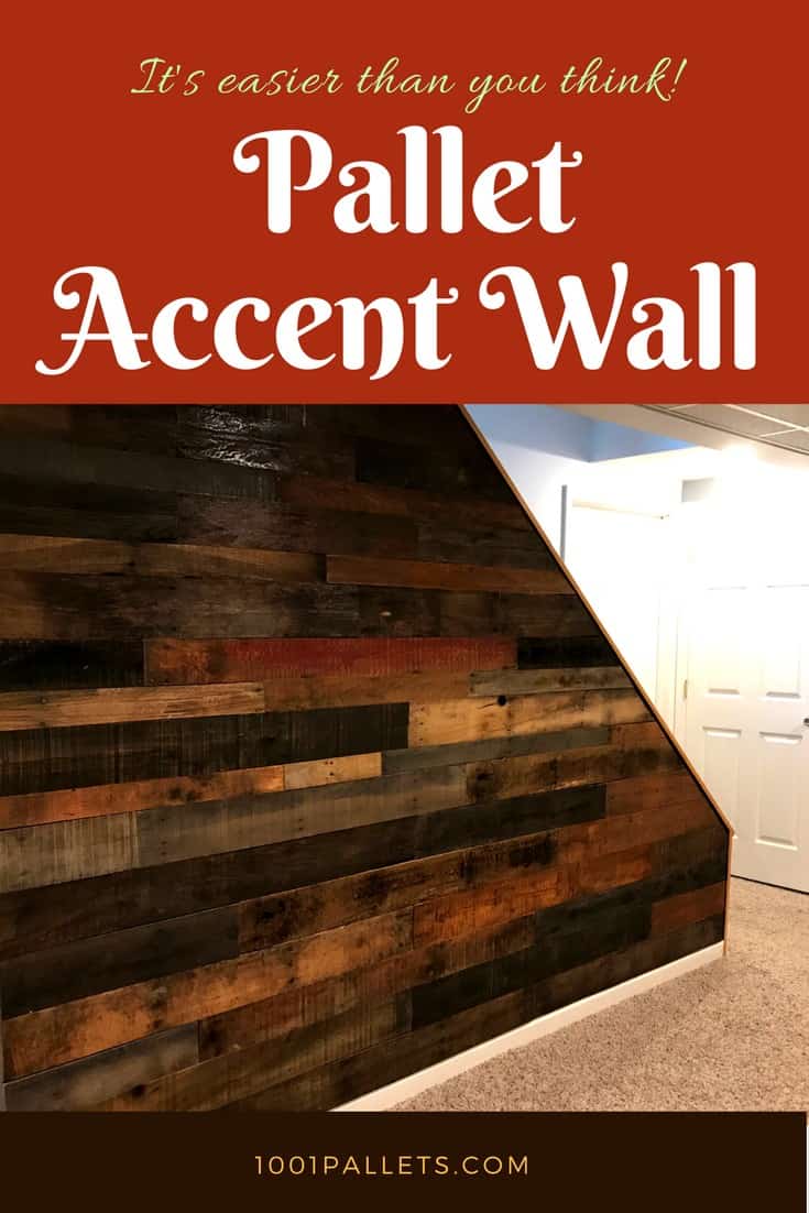 Staircase Pallet Accent Wall Adds Warmth To Room • 1001 Pallets