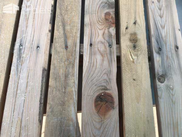 The original condition of the pallet wasn't bad, but I wanted a smoother finish for my Outdoor Pallet Kitchen Counter.