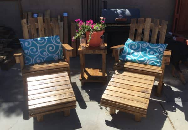 Adjusting the Adirondack Chairs Patio Set to show the ottoman.