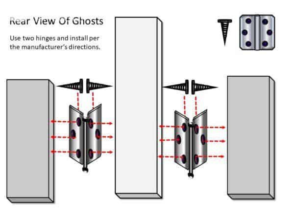 This trio of adorable ghosts is stood up with hinges.