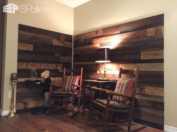 This idea is a briliant way to create a peacful corner to relax in. Another one of our Pallet Wood Walls ideas to inspire you!