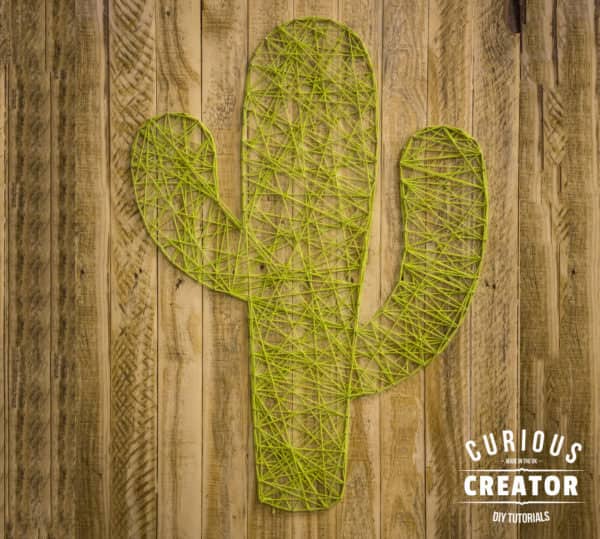 With a few simple supplies and tools, you and your family can make an adorable Pallet Cactus String Art.